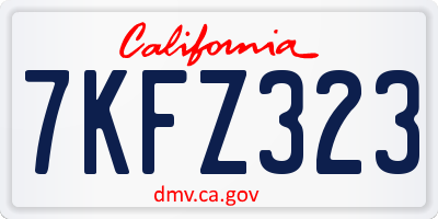 CA license plate 7KFZ323