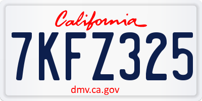 CA license plate 7KFZ325