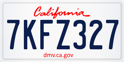 CA license plate 7KFZ327
