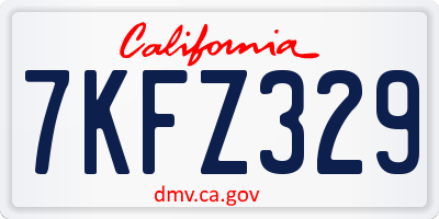 CA license plate 7KFZ329