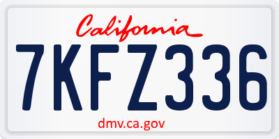 CA license plate 7KFZ336