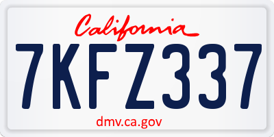 CA license plate 7KFZ337