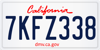 CA license plate 7KFZ338