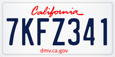 CA license plate 7KFZ341