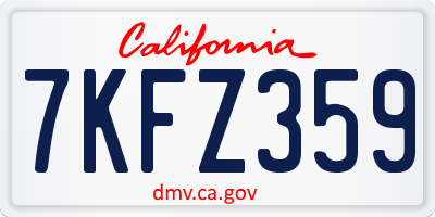 CA license plate 7KFZ359