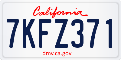 CA license plate 7KFZ371