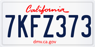 CA license plate 7KFZ373