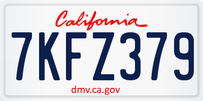 CA license plate 7KFZ379