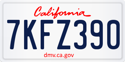 CA license plate 7KFZ390