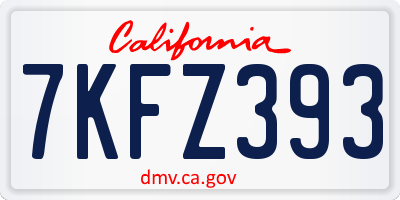 CA license plate 7KFZ393