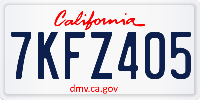 CA license plate 7KFZ405