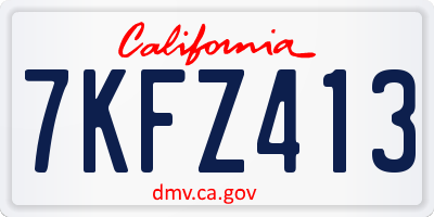 CA license plate 7KFZ413