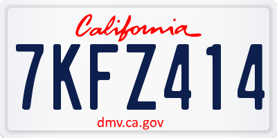 CA license plate 7KFZ414