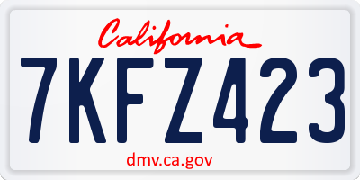CA license plate 7KFZ423