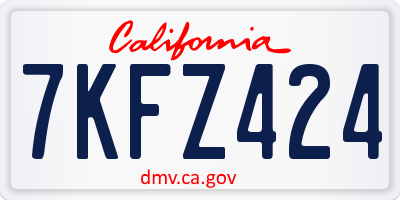 CA license plate 7KFZ424