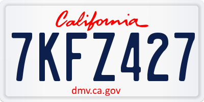 CA license plate 7KFZ427
