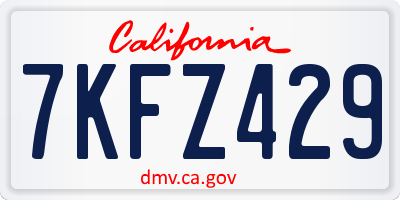 CA license plate 7KFZ429