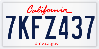 CA license plate 7KFZ437