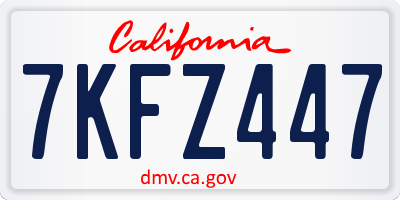 CA license plate 7KFZ447