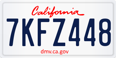 CA license plate 7KFZ448