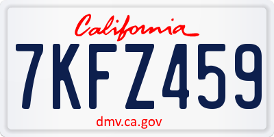 CA license plate 7KFZ459