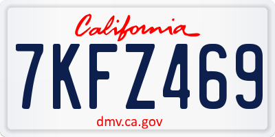 CA license plate 7KFZ469