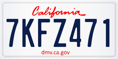 CA license plate 7KFZ471