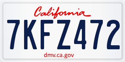 CA license plate 7KFZ472