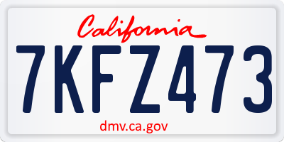CA license plate 7KFZ473