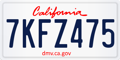 CA license plate 7KFZ475