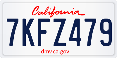 CA license plate 7KFZ479