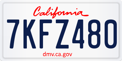 CA license plate 7KFZ480