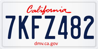 CA license plate 7KFZ482