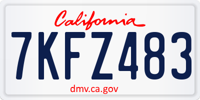 CA license plate 7KFZ483