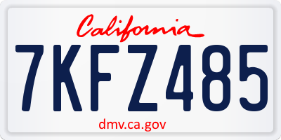 CA license plate 7KFZ485