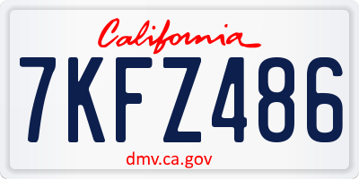 CA license plate 7KFZ486