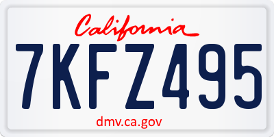CA license plate 7KFZ495