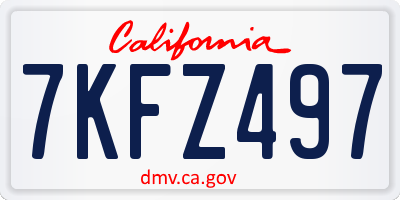 CA license plate 7KFZ497