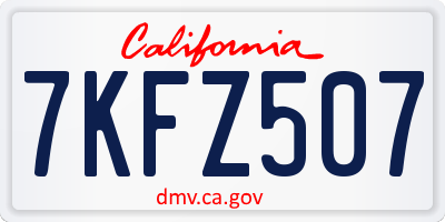 CA license plate 7KFZ507