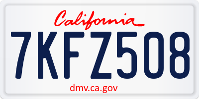 CA license plate 7KFZ508