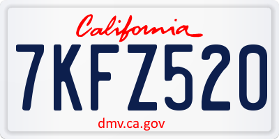 CA license plate 7KFZ520