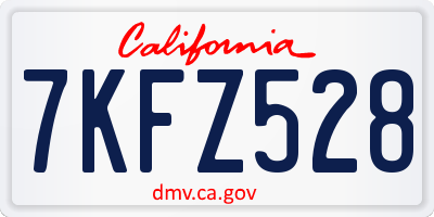 CA license plate 7KFZ528