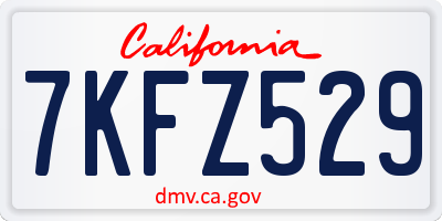CA license plate 7KFZ529