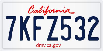 CA license plate 7KFZ532