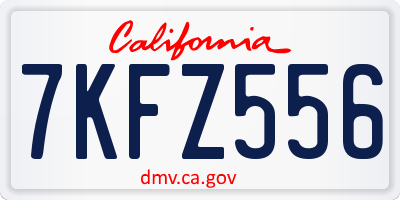 CA license plate 7KFZ556