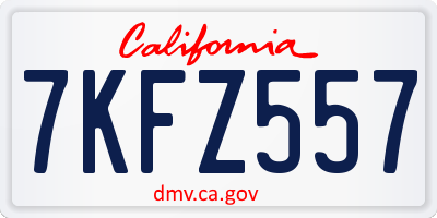 CA license plate 7KFZ557
