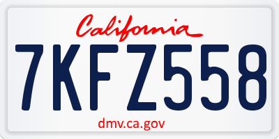 CA license plate 7KFZ558