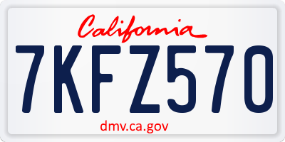 CA license plate 7KFZ570