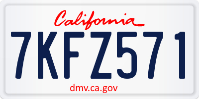 CA license plate 7KFZ571