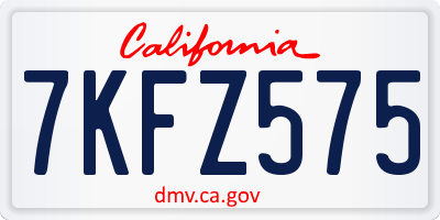 CA license plate 7KFZ575